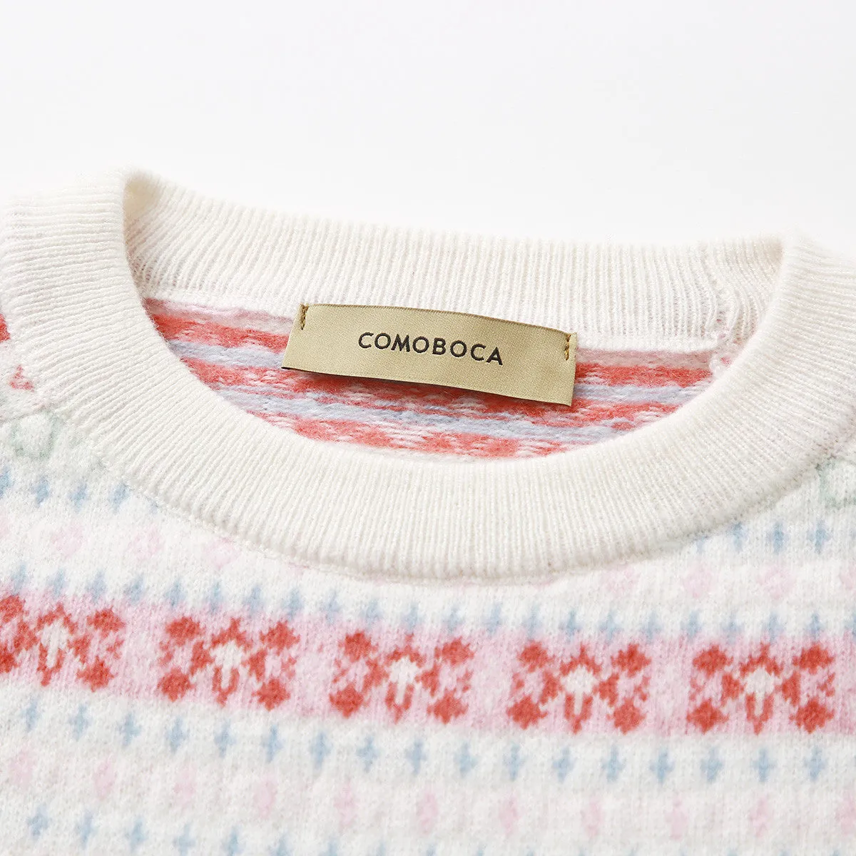 100% Wool Kids Round Neck Jacquard Sweater