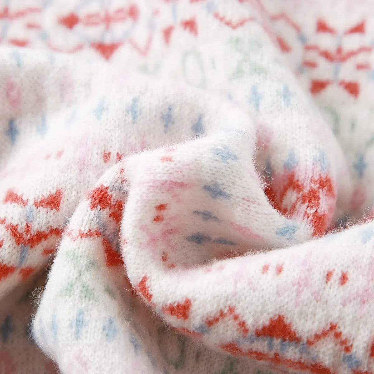 100% Wool Kids Round Neck Jacquard Sweater