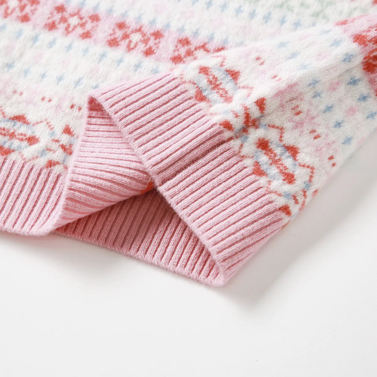 100% Wool Kids Round Neck Jacquard Sweater