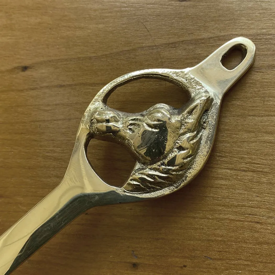 11-3/4" Polished Brass Horse Head Candle Snuffer