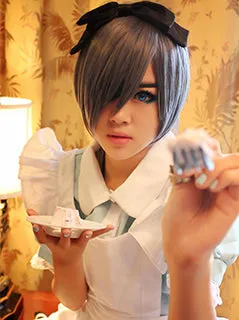 20cm - 25cm Ciel Phantomhive / slate blue Wig