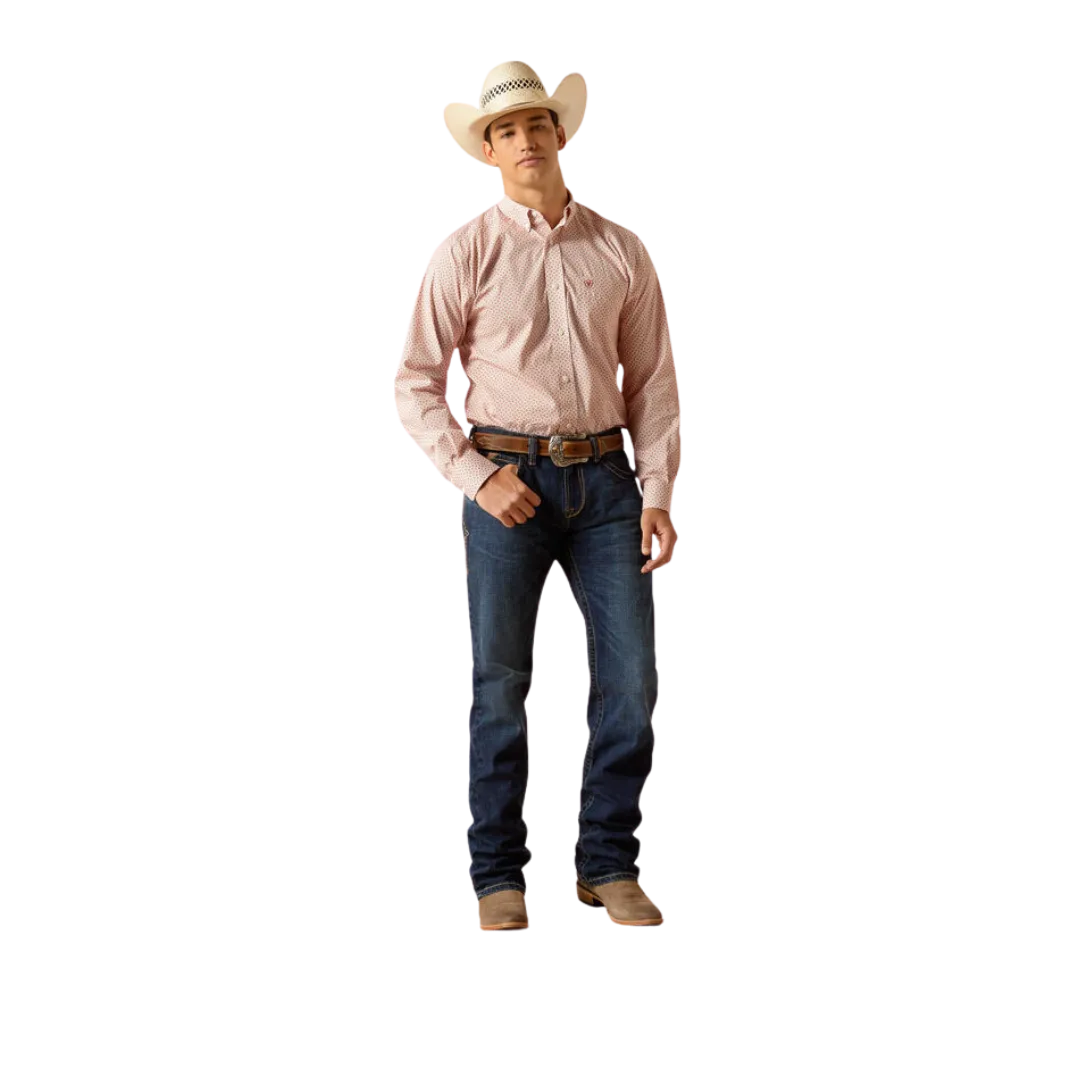 Ariat Men's Wrinkle Free Izaiah Fitted Tabasco Red Shirt