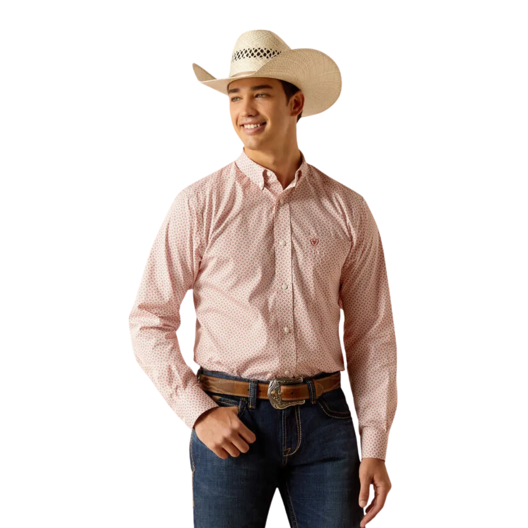 Ariat Men's Wrinkle Free Izaiah Fitted Tabasco Red Shirt