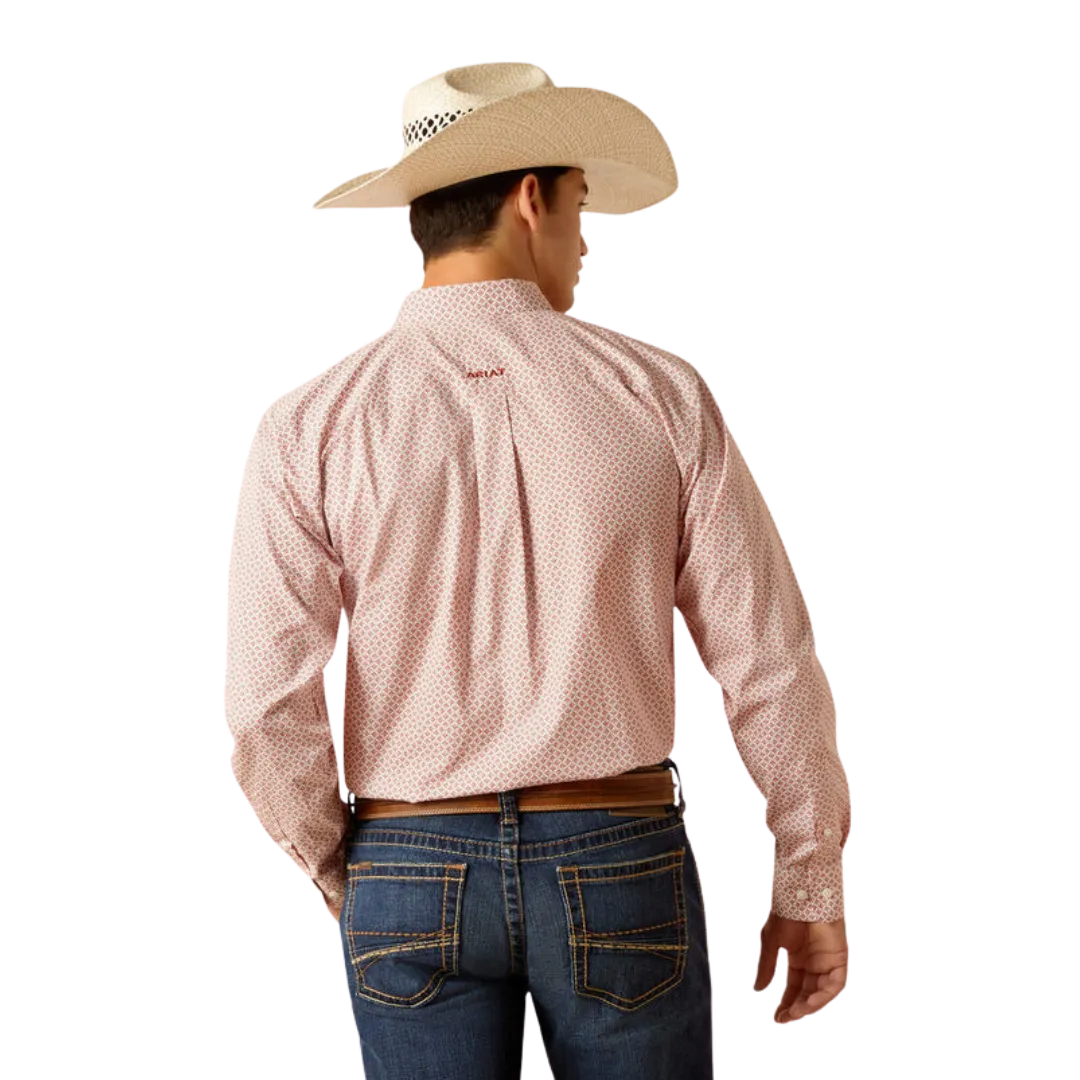 Ariat Men's Wrinkle Free Izaiah Fitted Tabasco Red Shirt