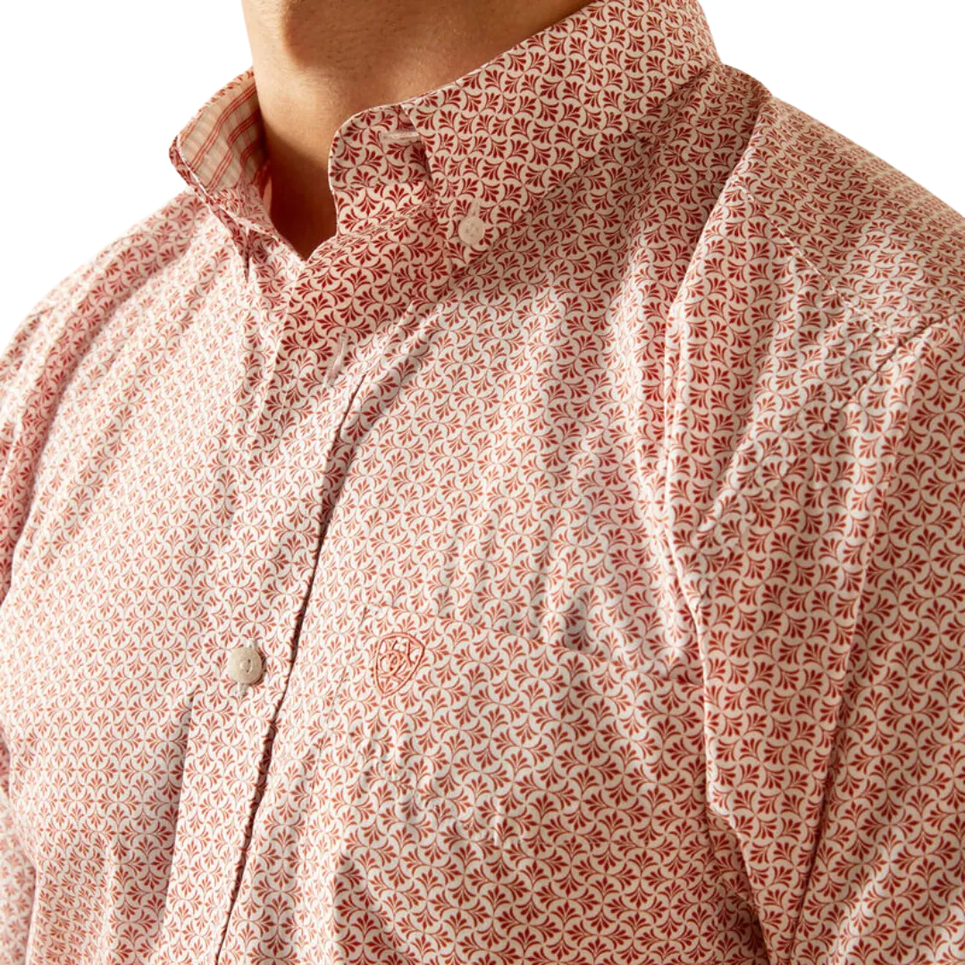 Ariat Men's Wrinkle Free Izaiah Fitted Tabasco Red Shirt