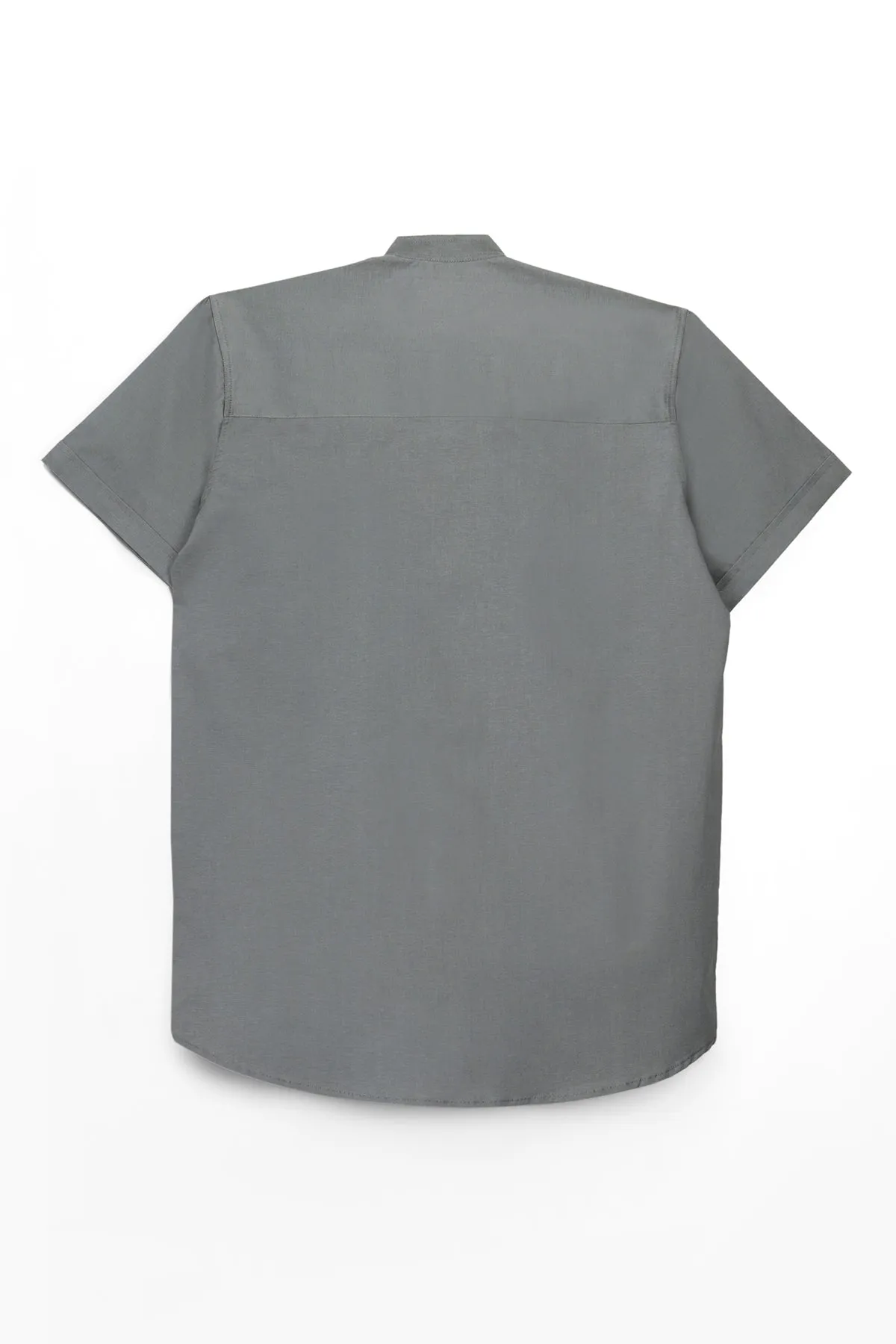 Ash Gray Casual Half Sleeve Shirt (Plus Size) - S22 - MS0034P