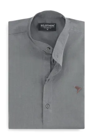 Ash Gray Casual Half Sleeve Shirt (Plus Size) - S22 - MS0034P