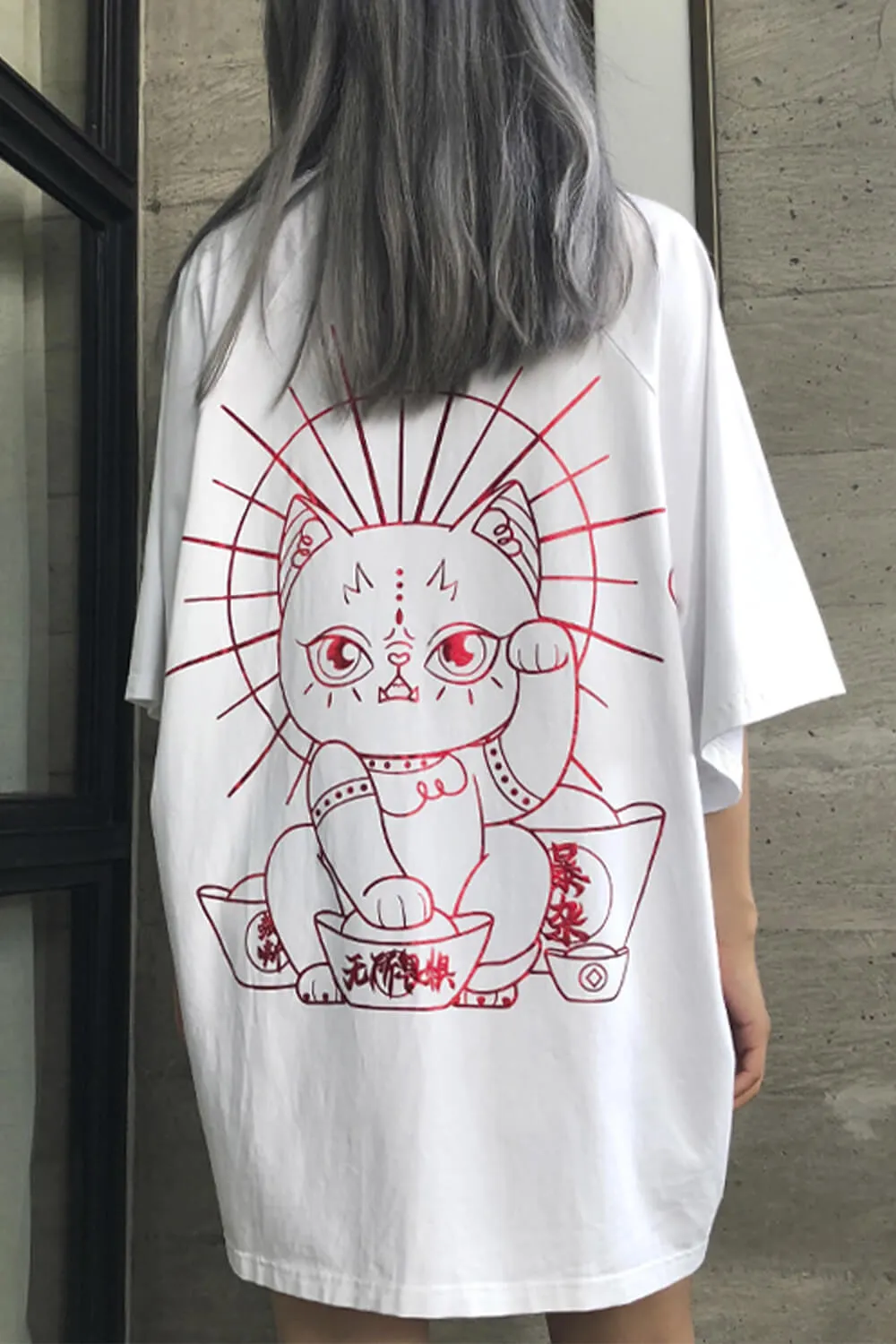benpaolv Lucky Cat Oversized T-Shirt