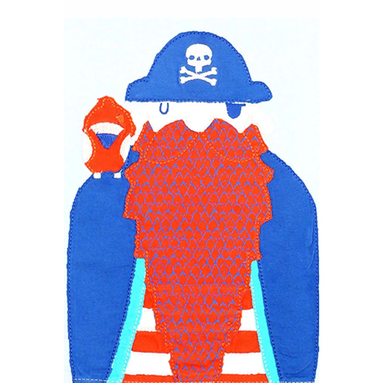 Bio Washed Cotton Blue Red With Orange T Shirt