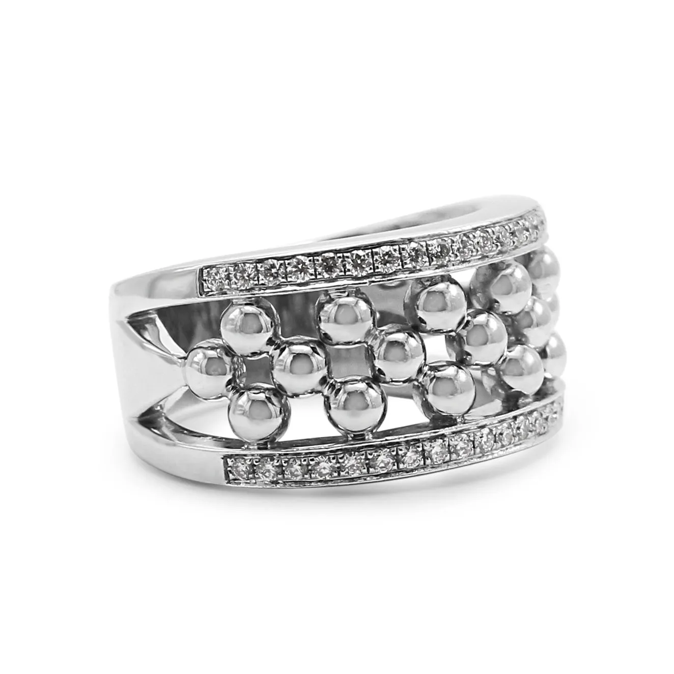 Boodles 18ct Diamond Circus Large-Bead Ring
