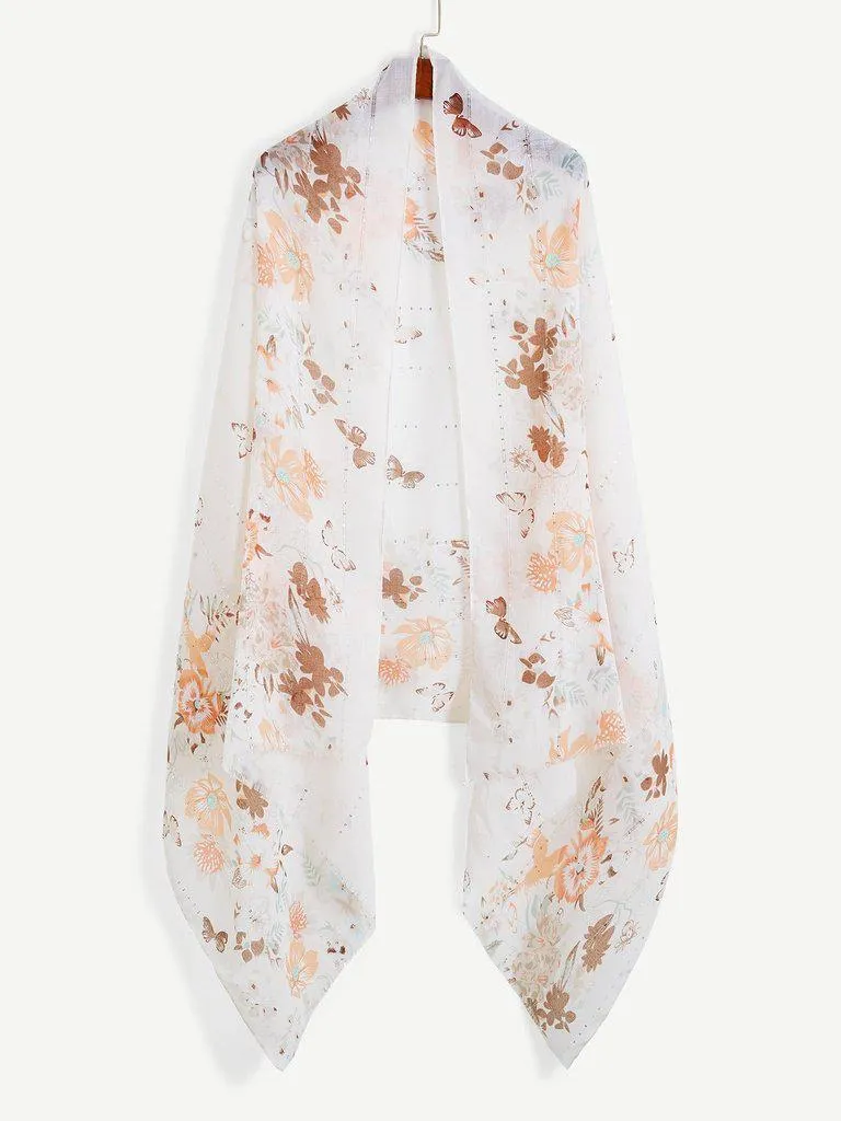 Butterfly Print Light Scarf