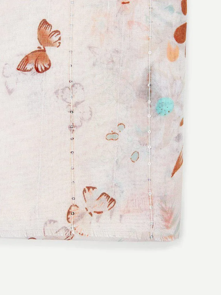 Butterfly Print Light Scarf