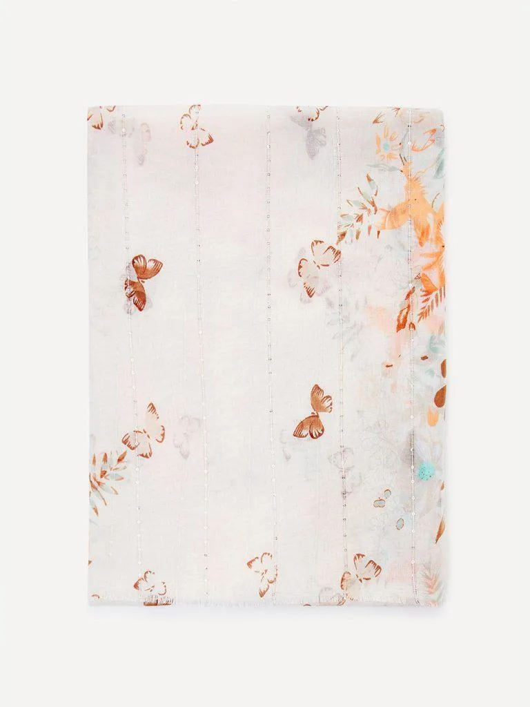 Butterfly Print Light Scarf