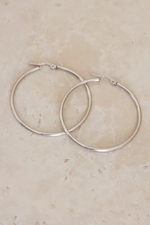Cara Hoop Earrings - Silver