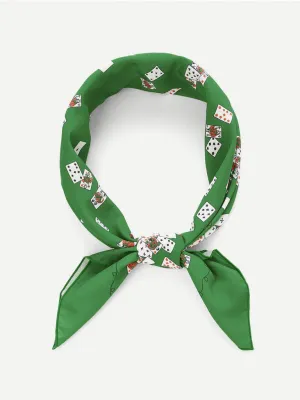 Card Print Bandana Scarf