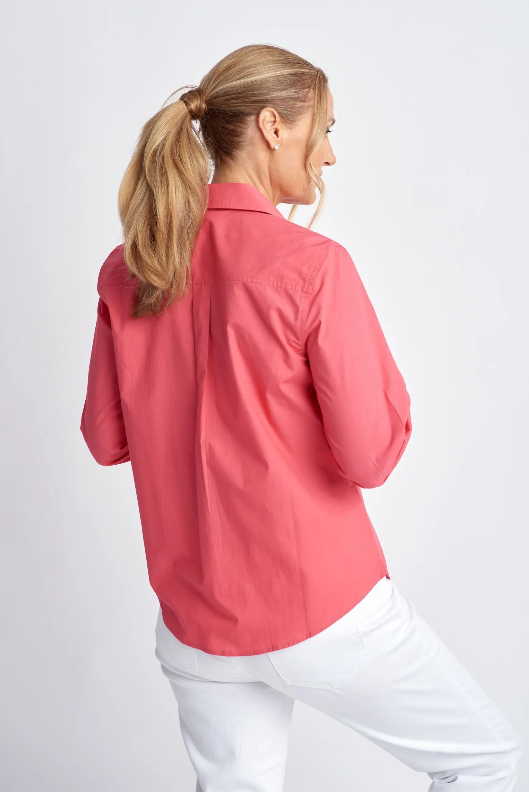 Casual Cotton Shirt Coral