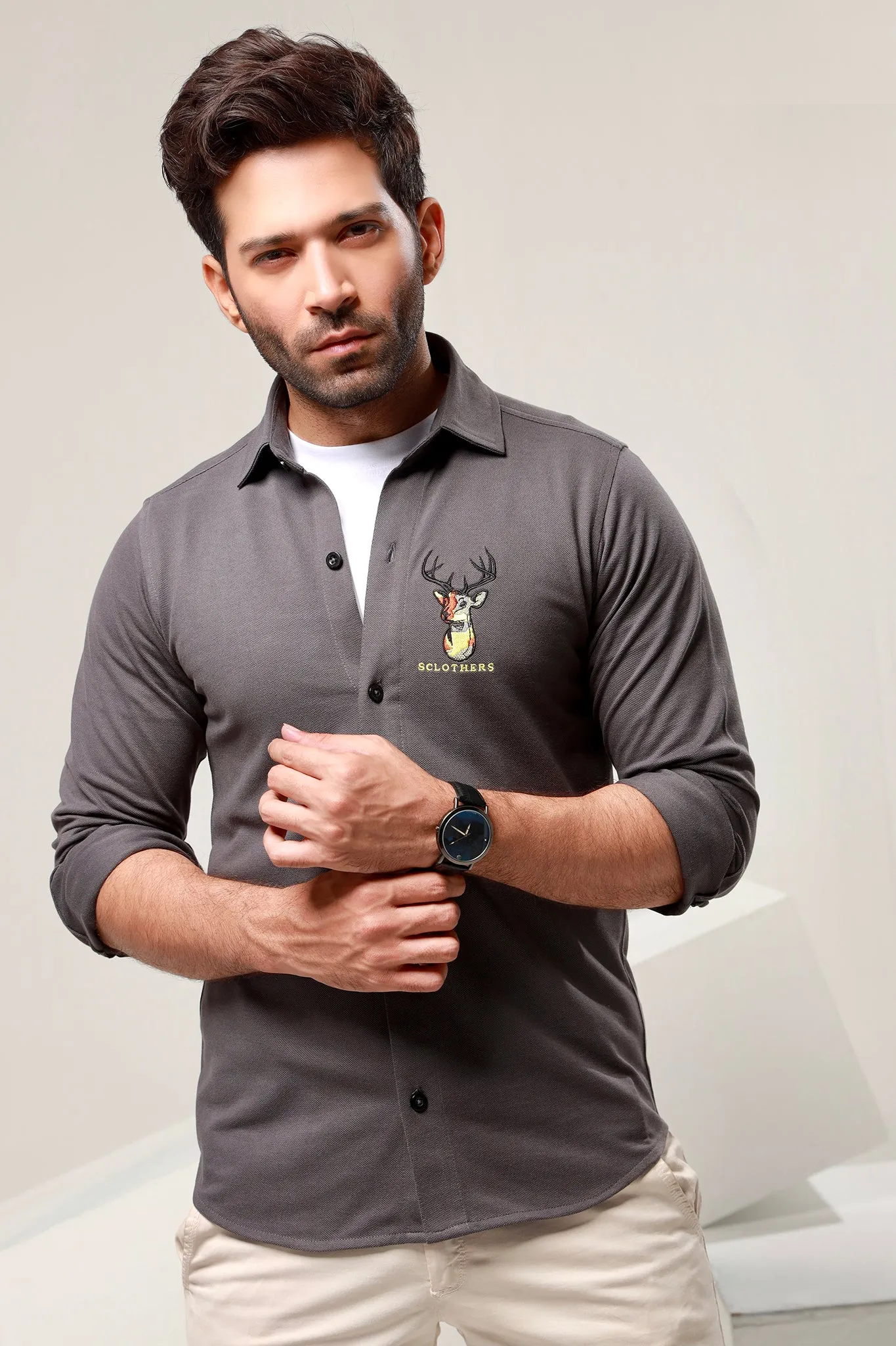 Casual Embroidered Shirt - S21 - MS0002R