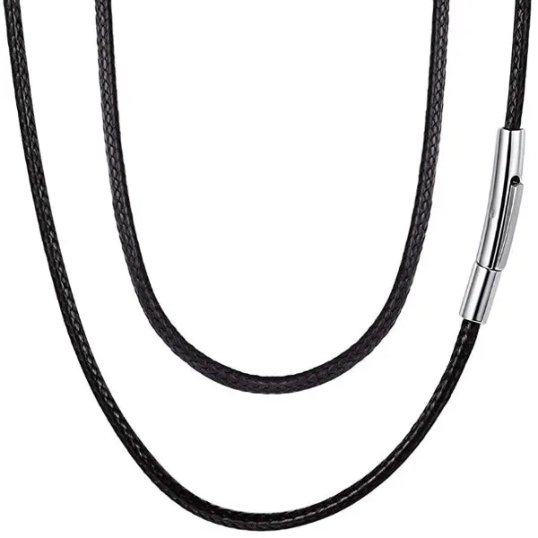 Classy Men 5mm Braided Leather Chain Necklace