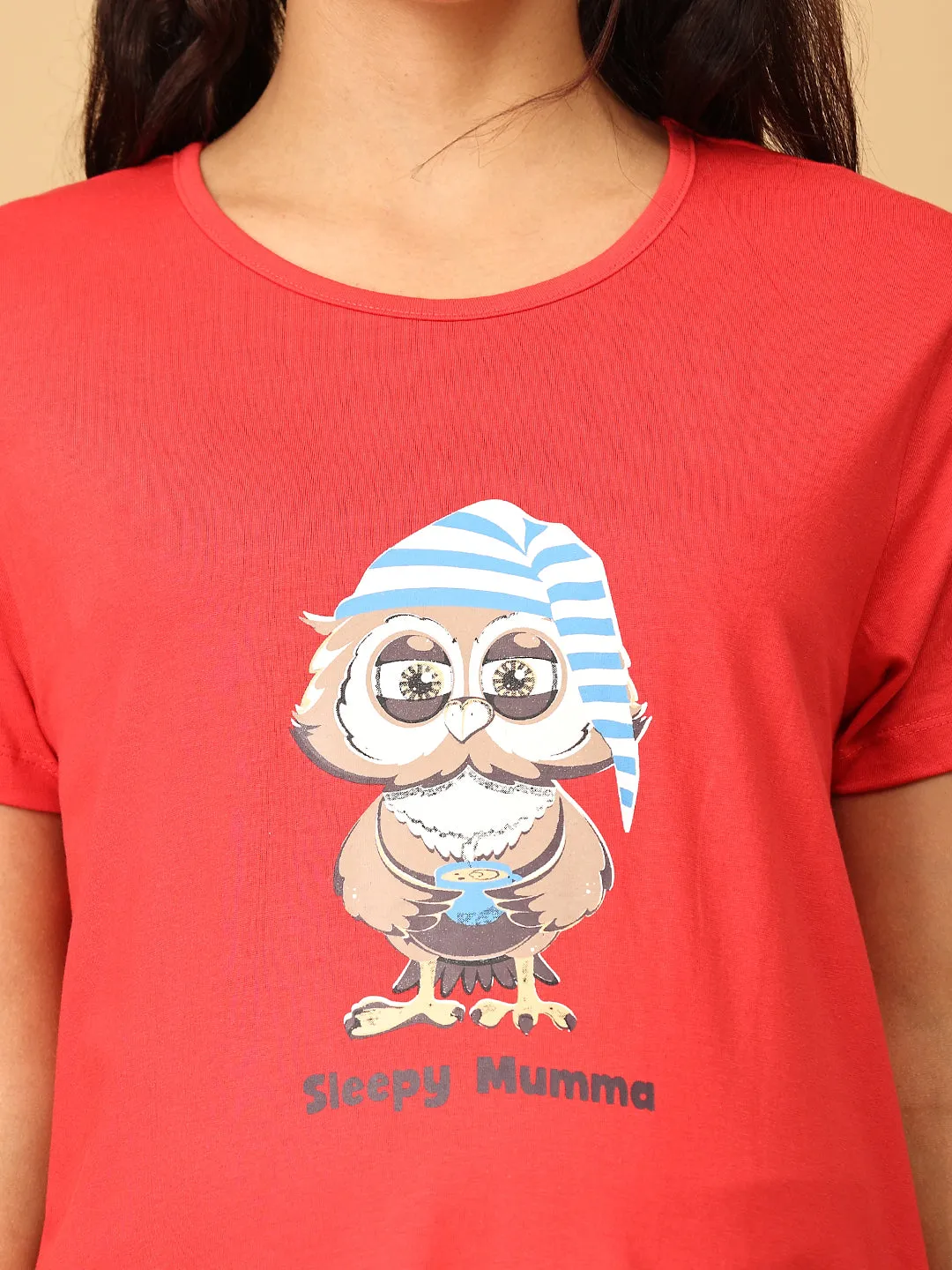 Combo Of Sleepy Mumma & Baby On Board Maternity T-Shirt Dress