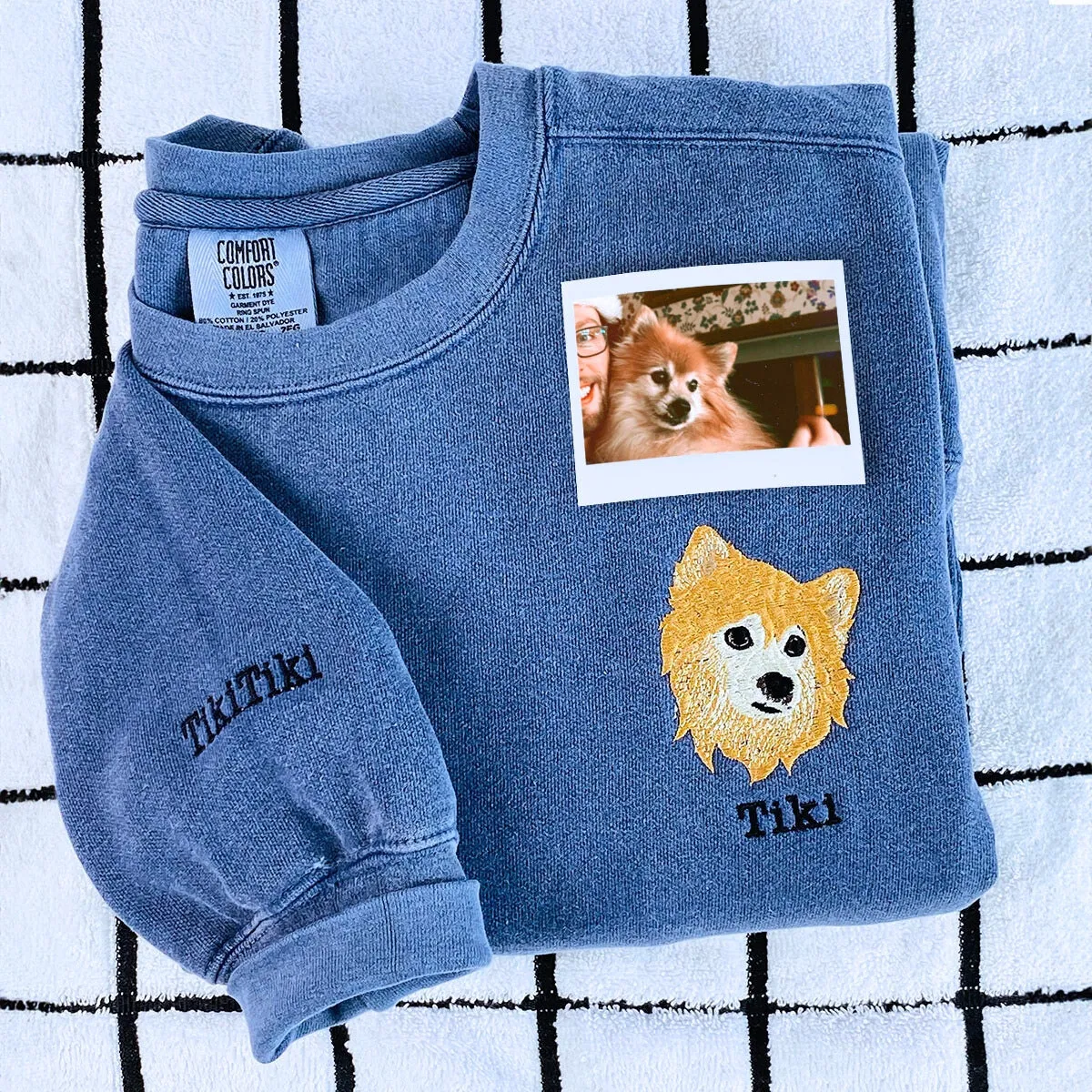 Comfort Color® Custom Embroidered Dog Mom Sweatshirt