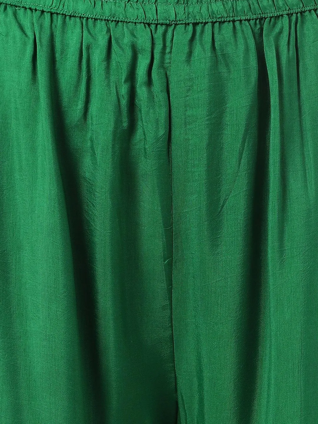 Dark Green Russian Silk Hand Embroidery Kurta Sharara With Organza Dupatta