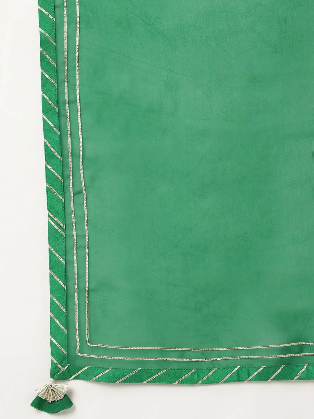 Dark Green Russian Silk Hand Embroidery Kurta Sharara With Organza Dupatta