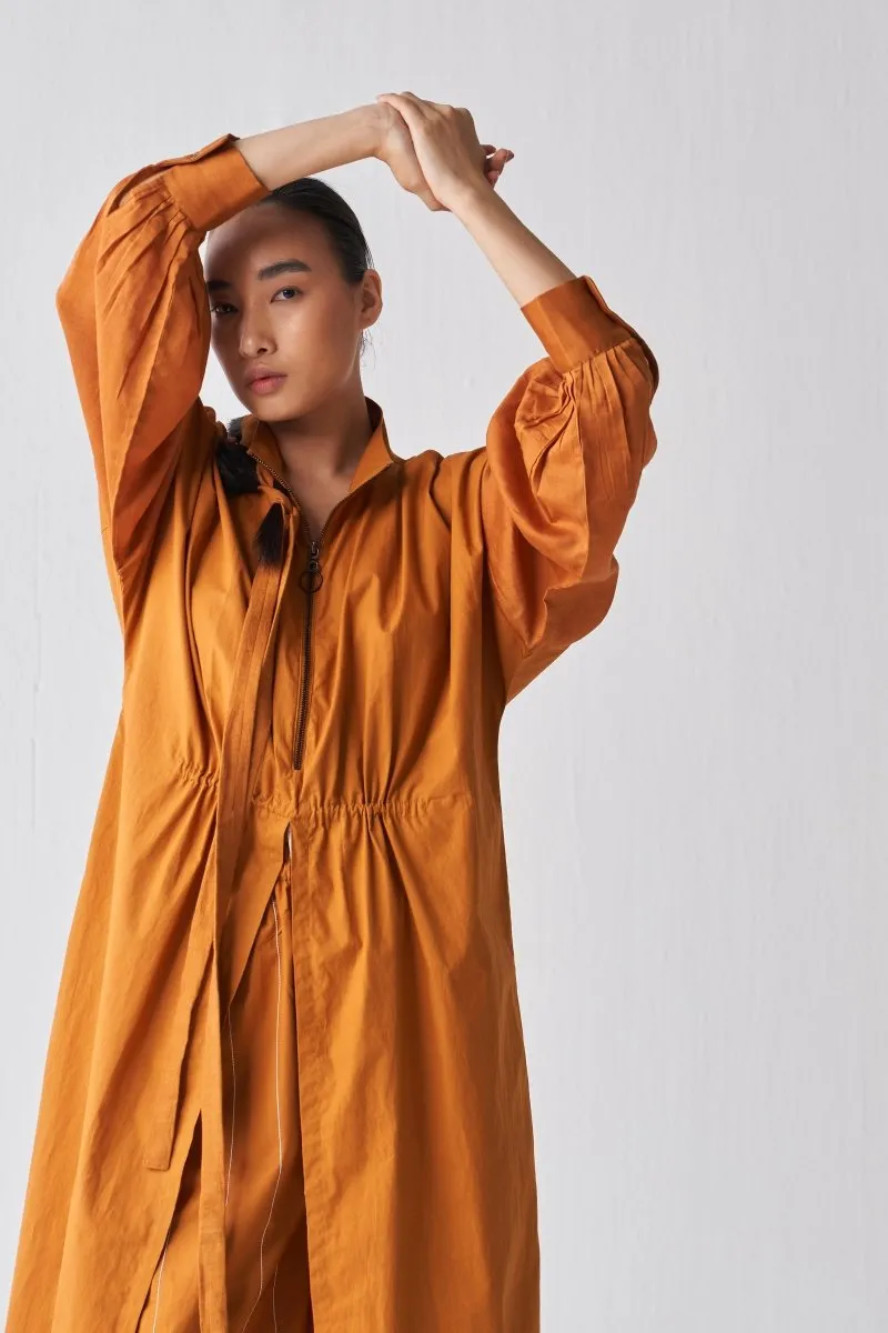 Drawstring Tunic Co ord - Rust