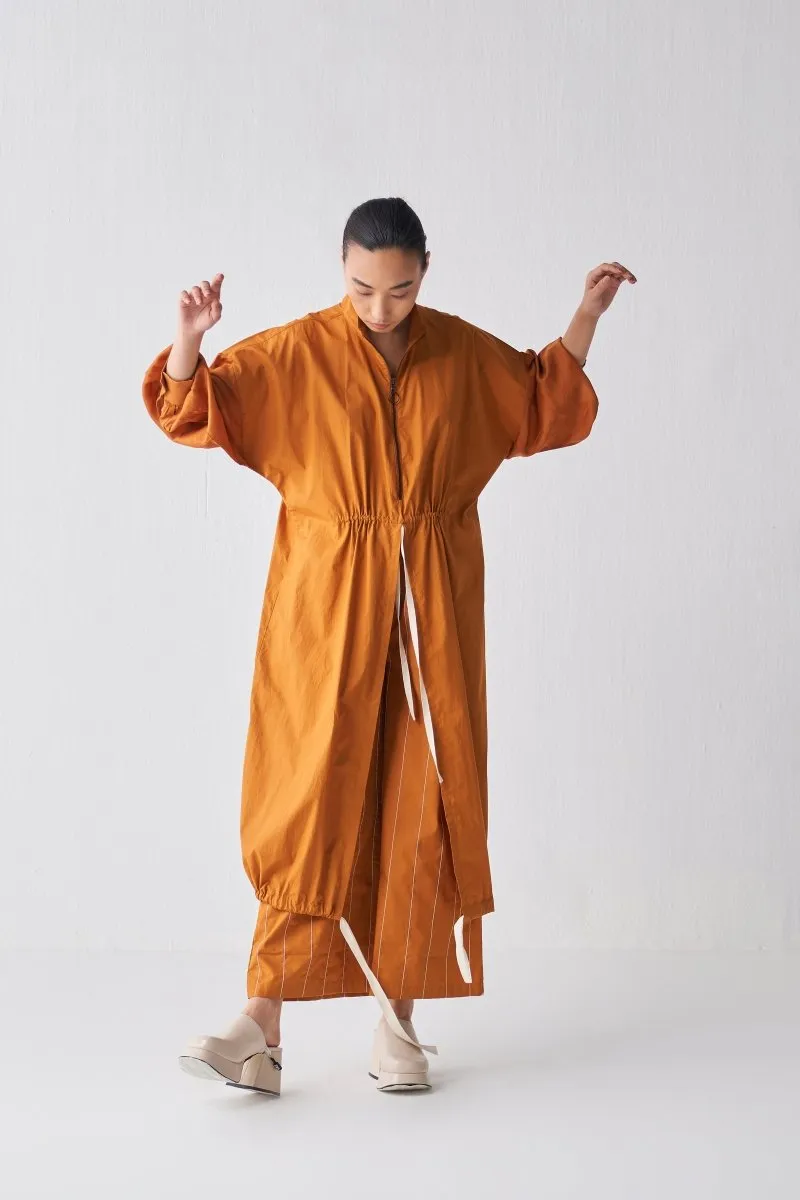 Drawstring Tunic Co ord - Rust