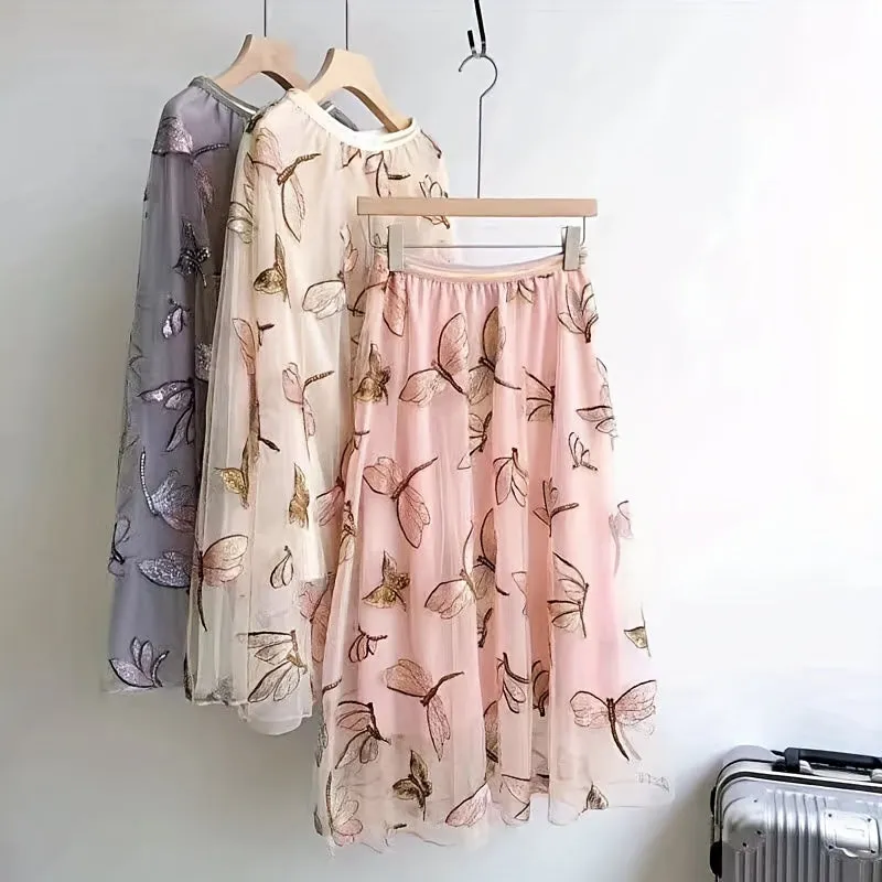 Embroidered Butterfly Tulle Fabric for DIY Wedding Dress and More