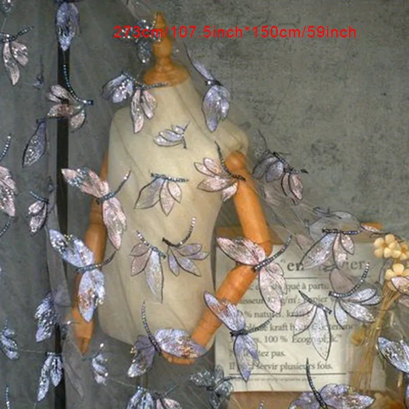 Embroidered Butterfly Tulle Fabric for DIY Wedding Dress and More
