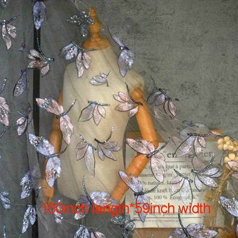 Embroidered Butterfly Tulle Fabric for DIY Wedding Dress and More