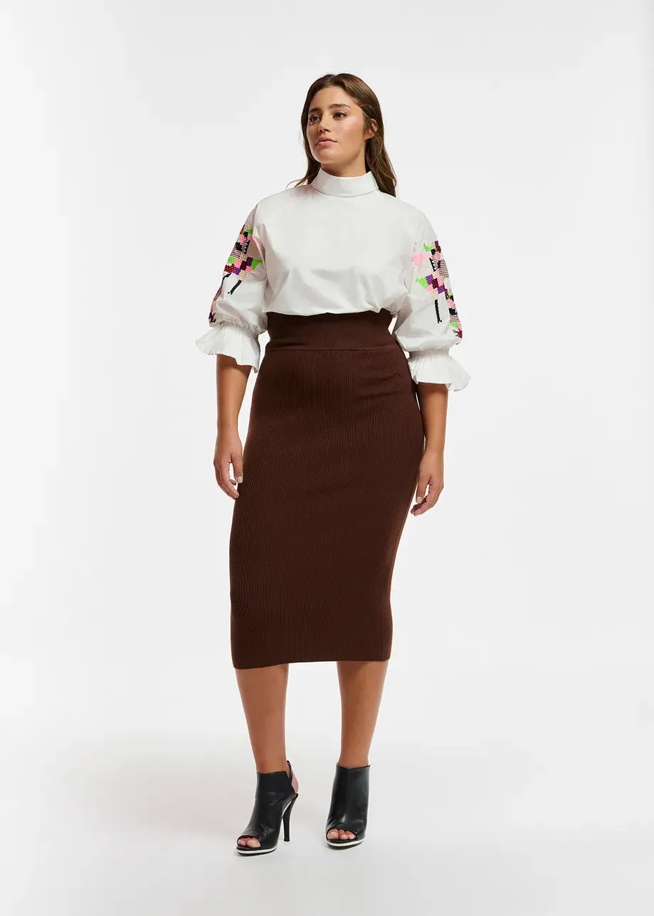 Essentiel Antwerp Eleanor Stitches Top in White
