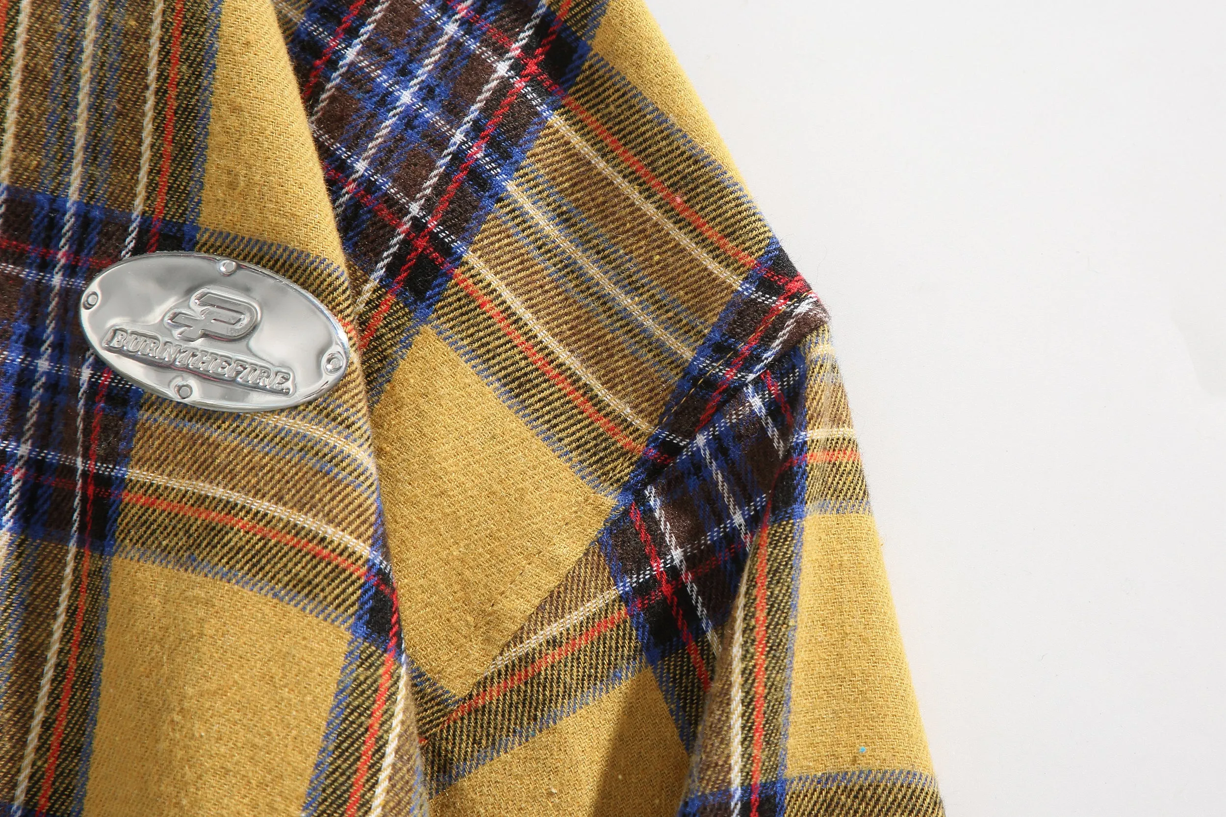 Faire Echo Street Style Yellow Plaid Shirt
