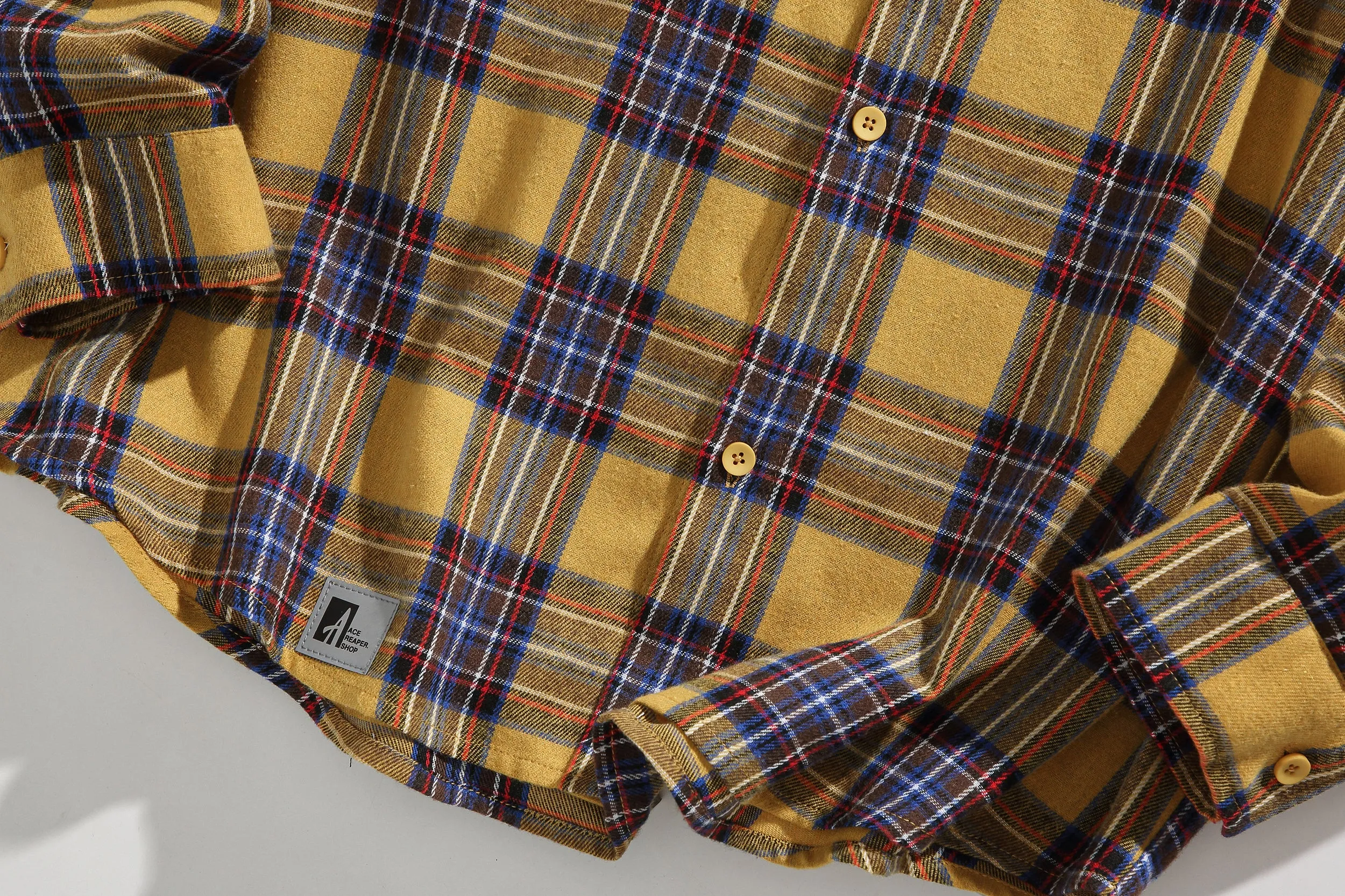 Faire Echo Street Style Yellow Plaid Shirt