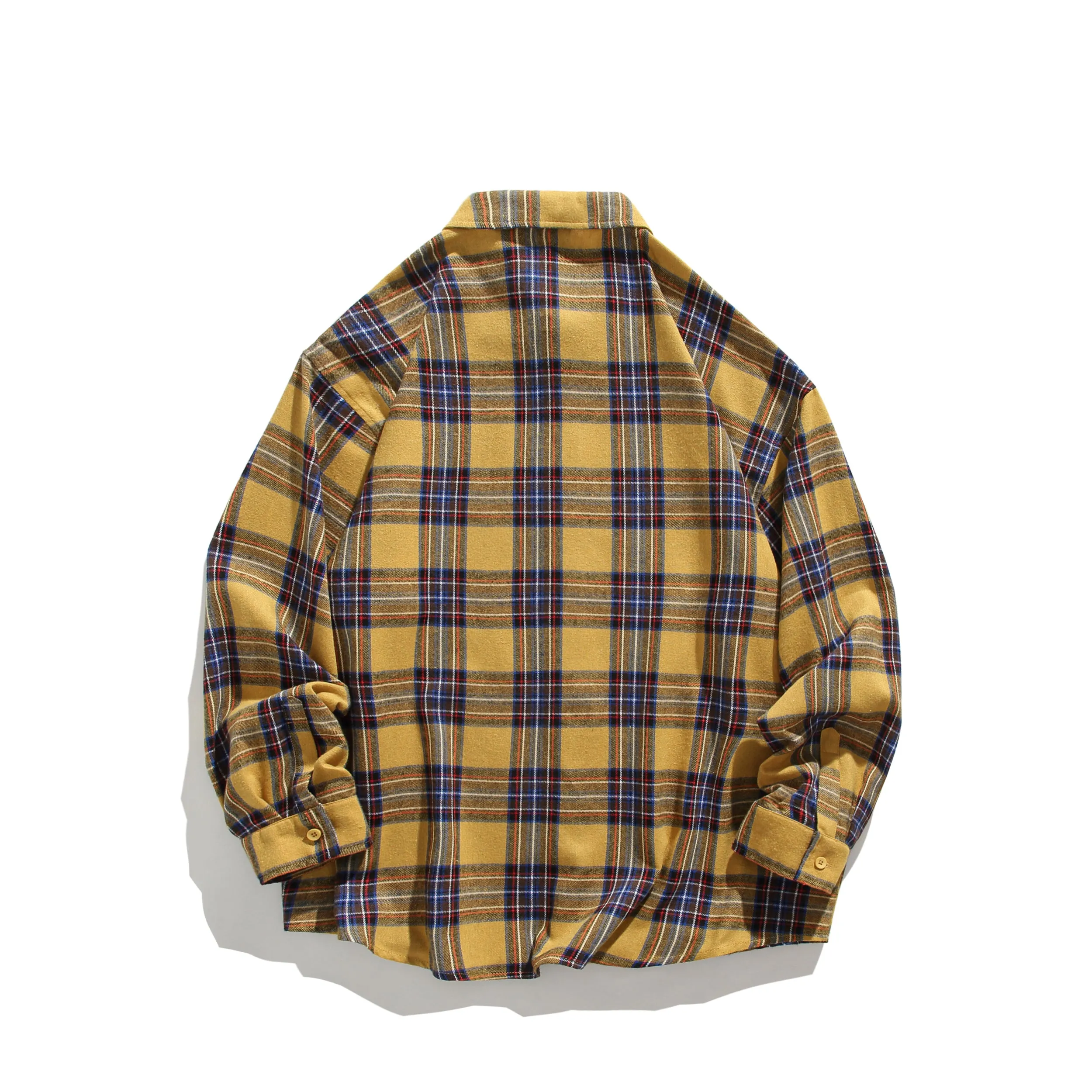 Faire Echo Street Style Yellow Plaid Shirt