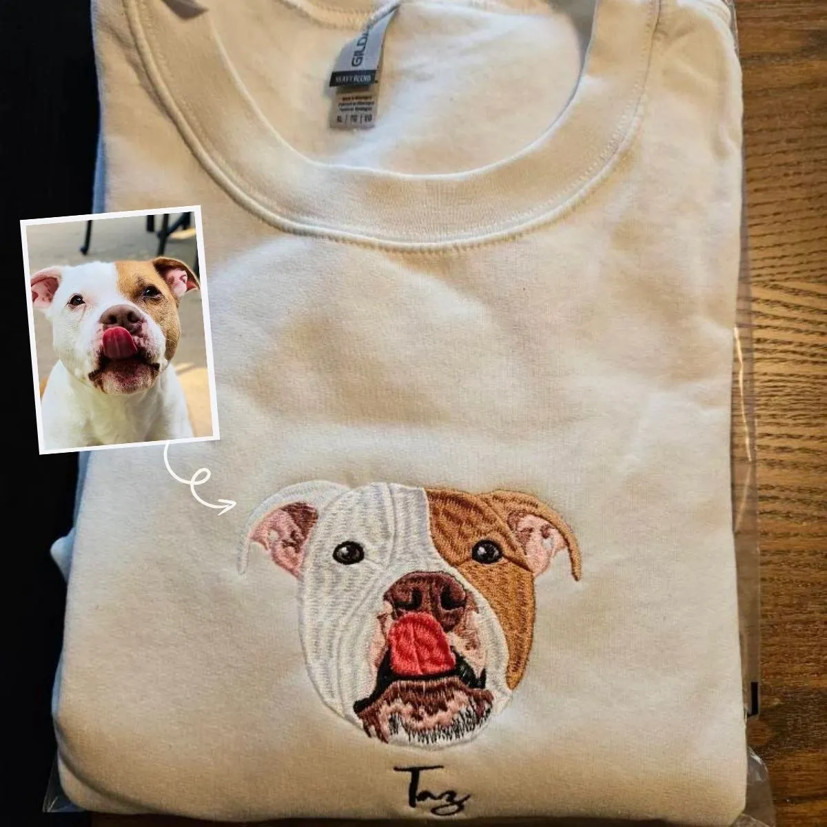 Golden Retriever Sweatshirt or Hoodie, Custom Embroidered Gift from Photo Name