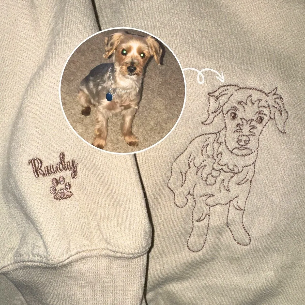 Golden Retriever Sweatshirt or Hoodie, Custom Embroidered Gift from Photo Name