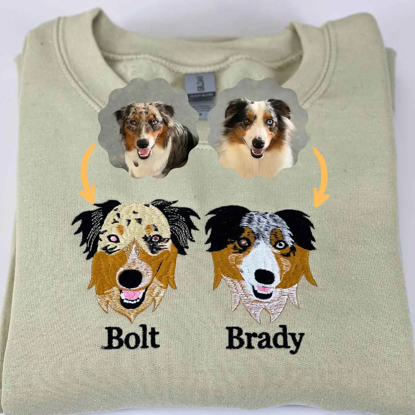 Golden Retriever Sweatshirt or Hoodie, Custom Embroidered Gift from Photo Name