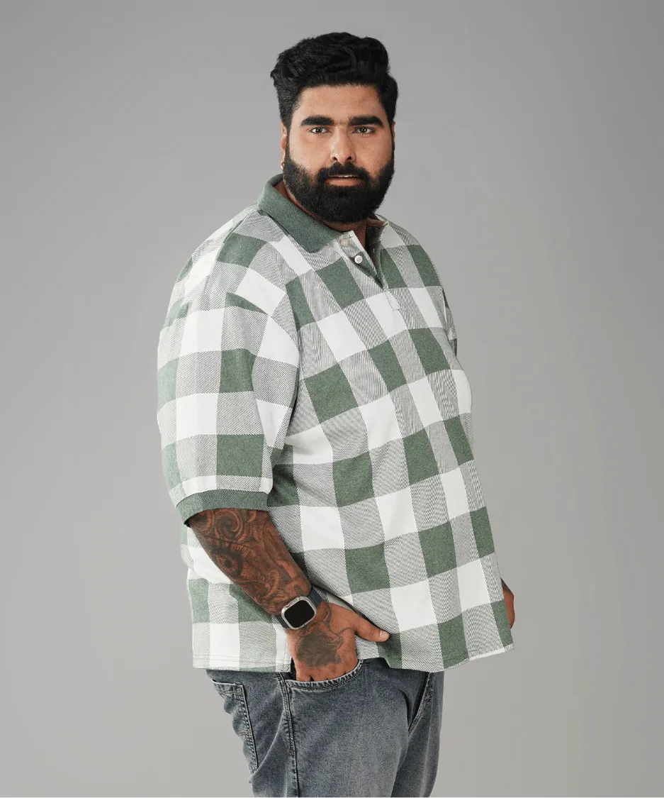 Green Checkered Premium Polo T-shirt