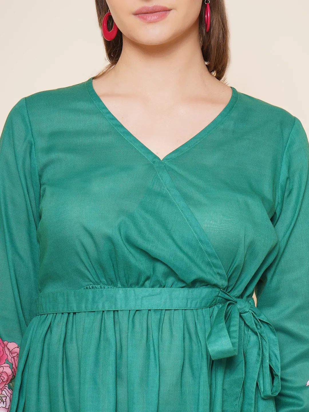 Green Printed Top