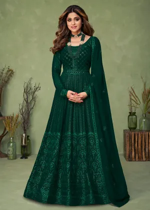 Green Wedding Party Wear Shamita Shetty Anarkali