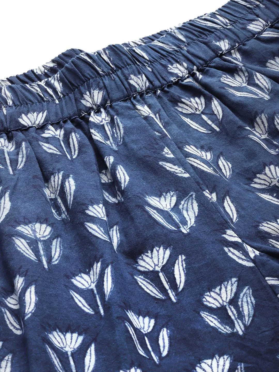 Indigo Hand Block Pure Cotton Night Suit