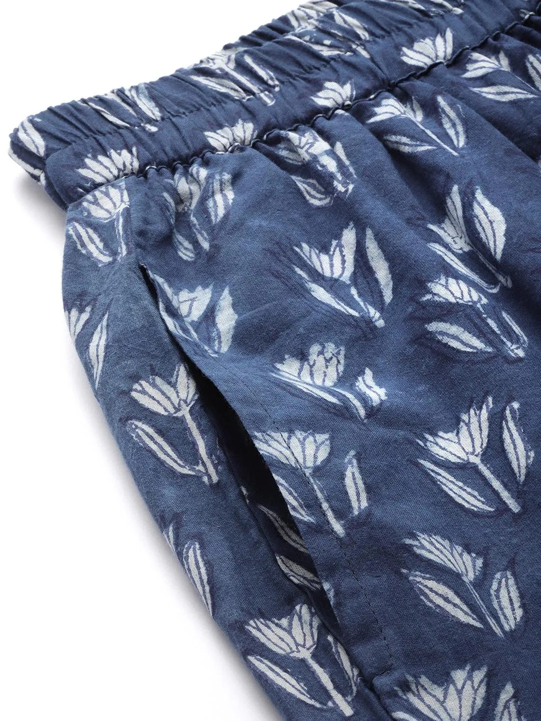 Indigo Hand Block Pure Cotton Night Suit