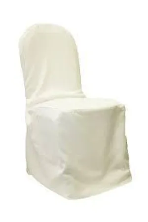 Ivory Polyester Banquet Chair Cover - Rent