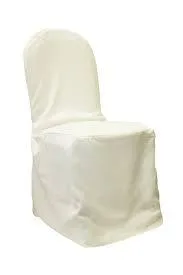 Ivory Polyester Banquet Chair Cover - Rent