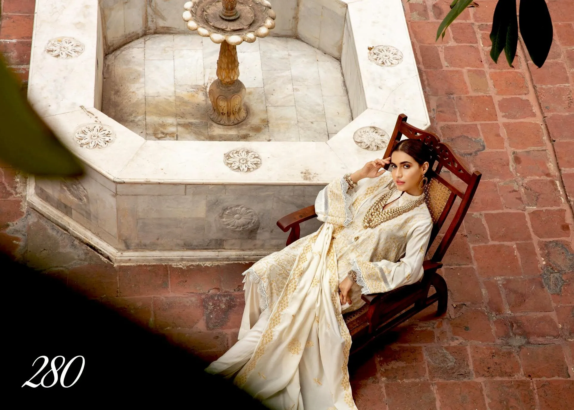 Khoobseerat by Shaista - Peach Embroidery Winter Collection (with Wool Shawl) – DN-280
