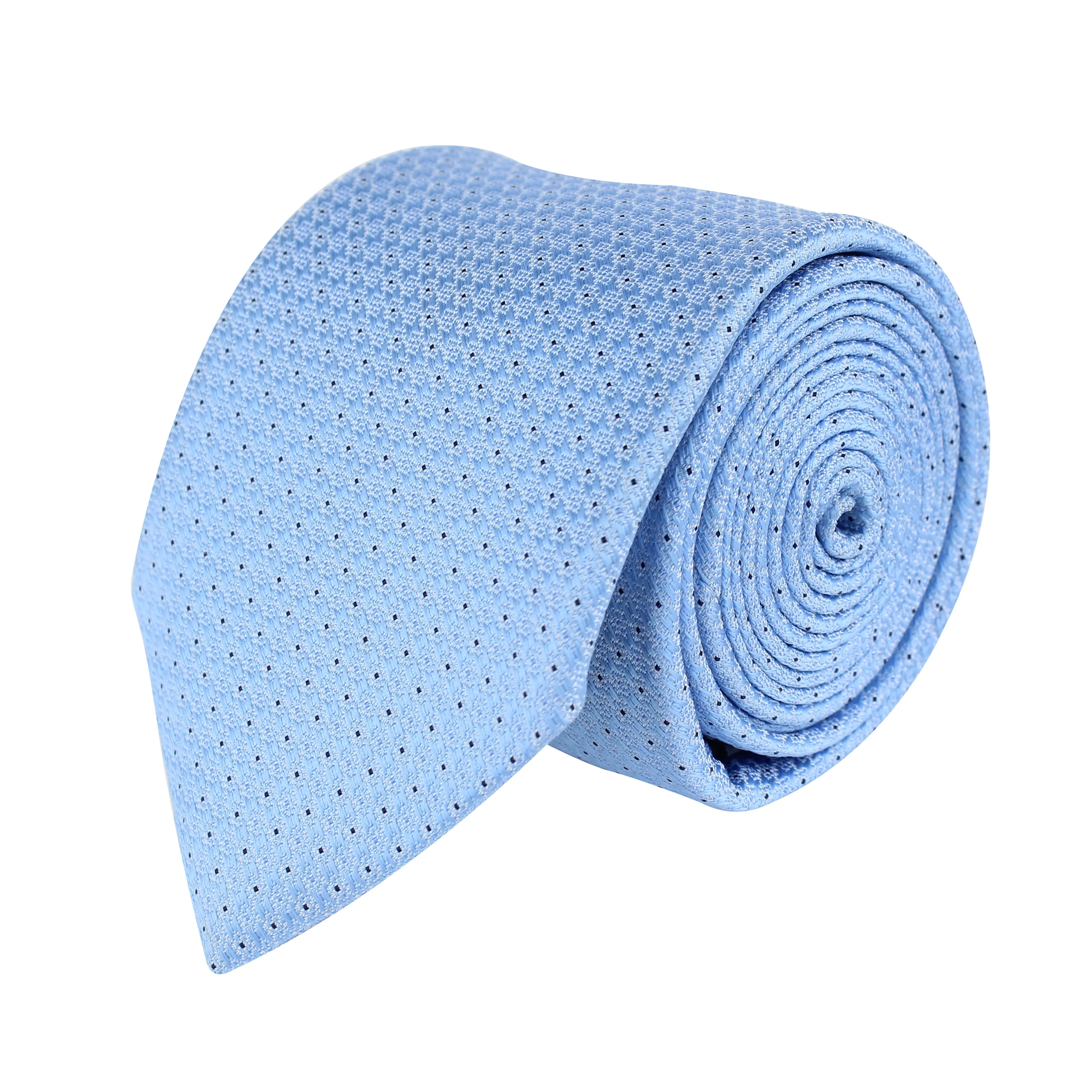 Kovove Glorious Cyan Polka Dot Neck Tie For Men