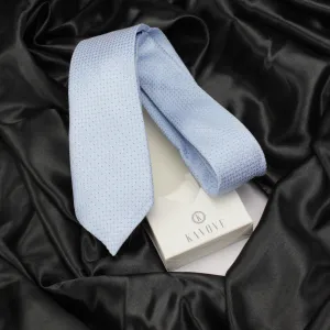 Kovove Glorious Cyan Polka Dot Neck Tie For Men