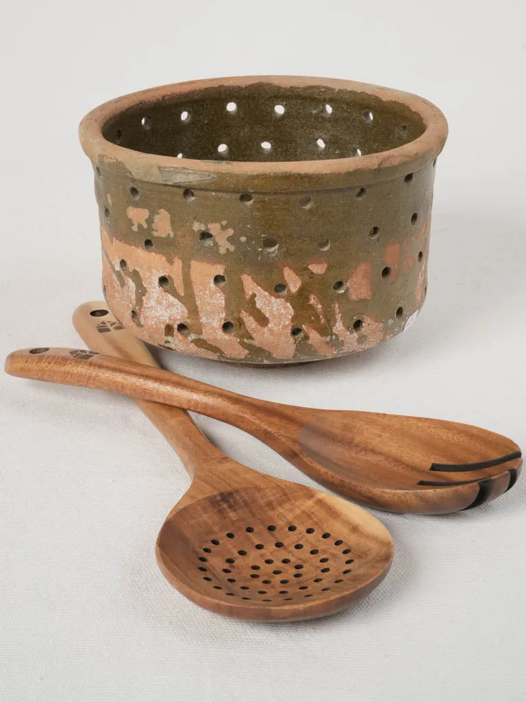 Late 19th-Century Terracotta "Faisselle" Cheese Strainer, 4¾"