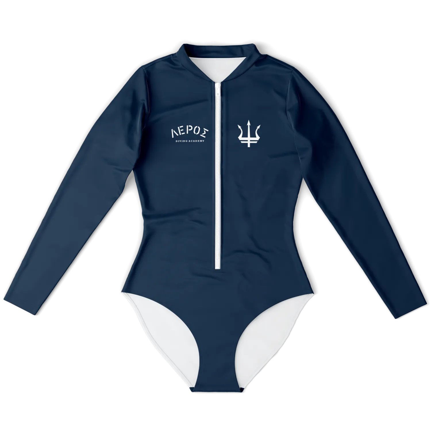 Leros Diving Academy 1991 Women's Navy Long Sleeve Body Suit